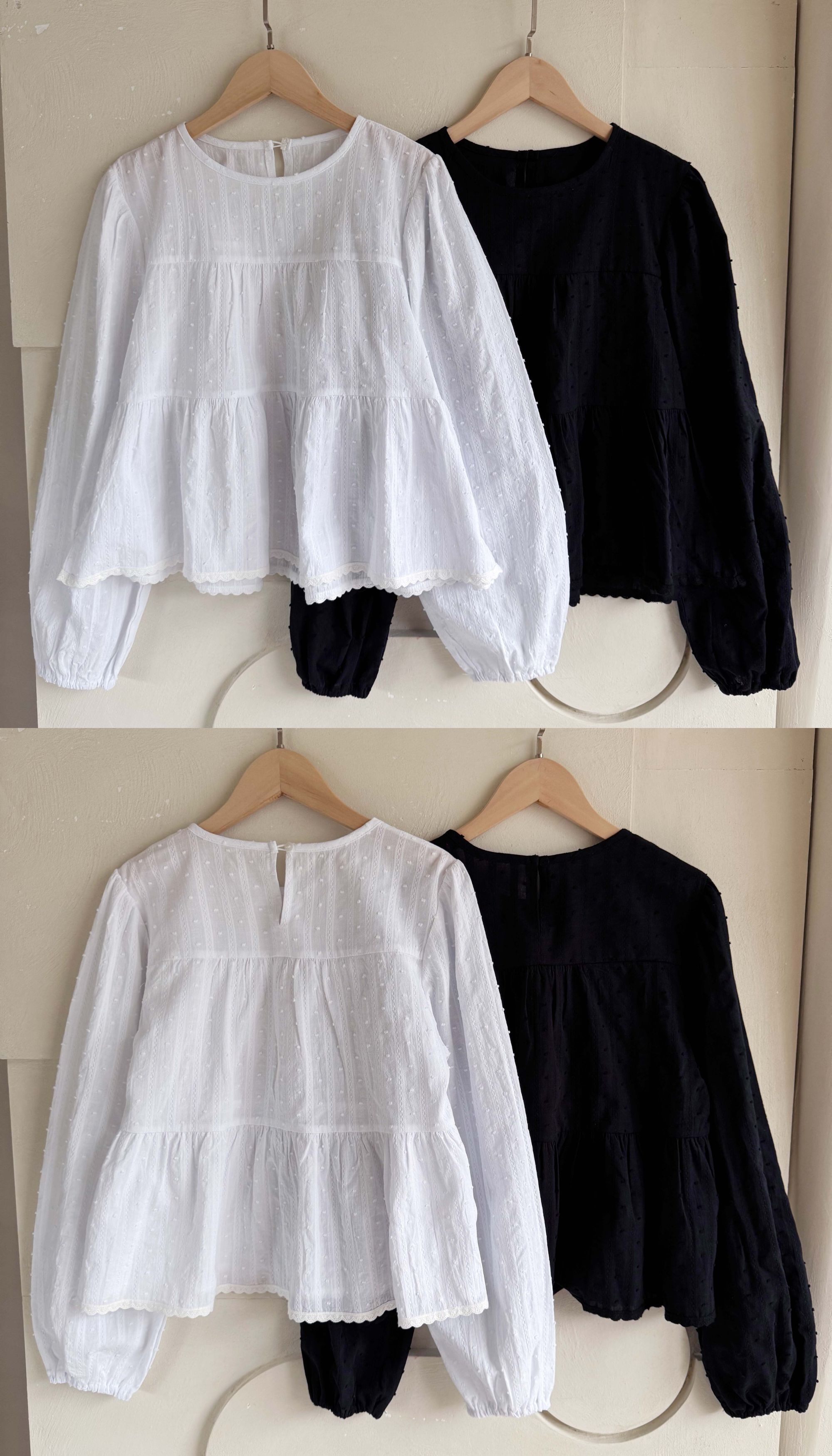 BS韓國立體繡紋上衣(兩色)