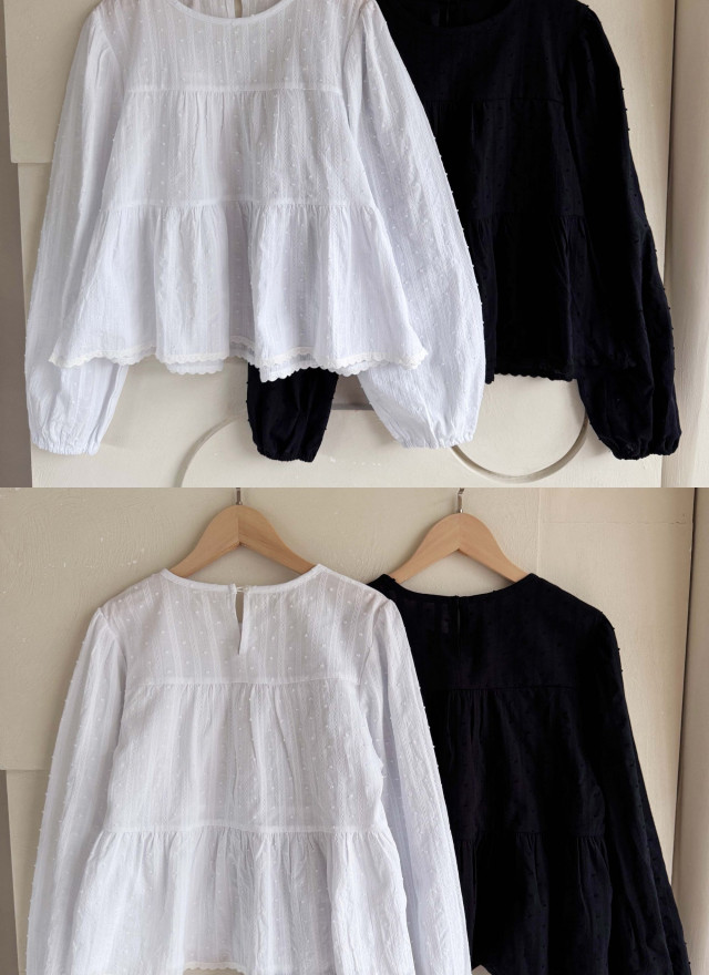 BS韓國立體繡紋上衣(兩色)