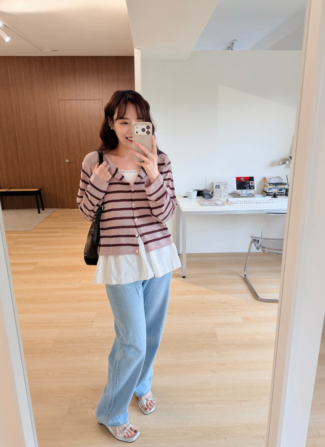 BS韓國蕾絲層擺細肩上衣