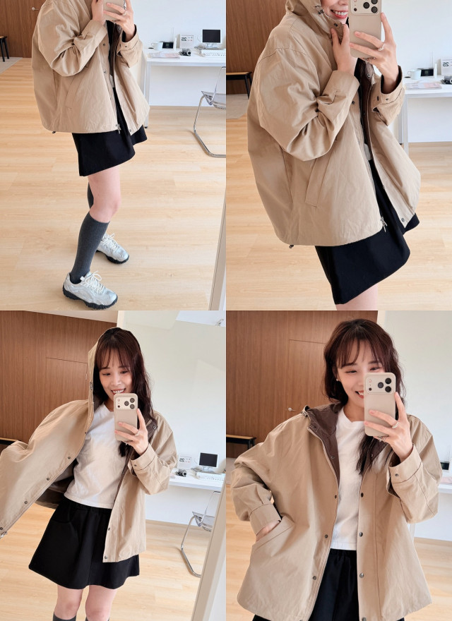 BS韓國連帽抽繩夾克(兩色)