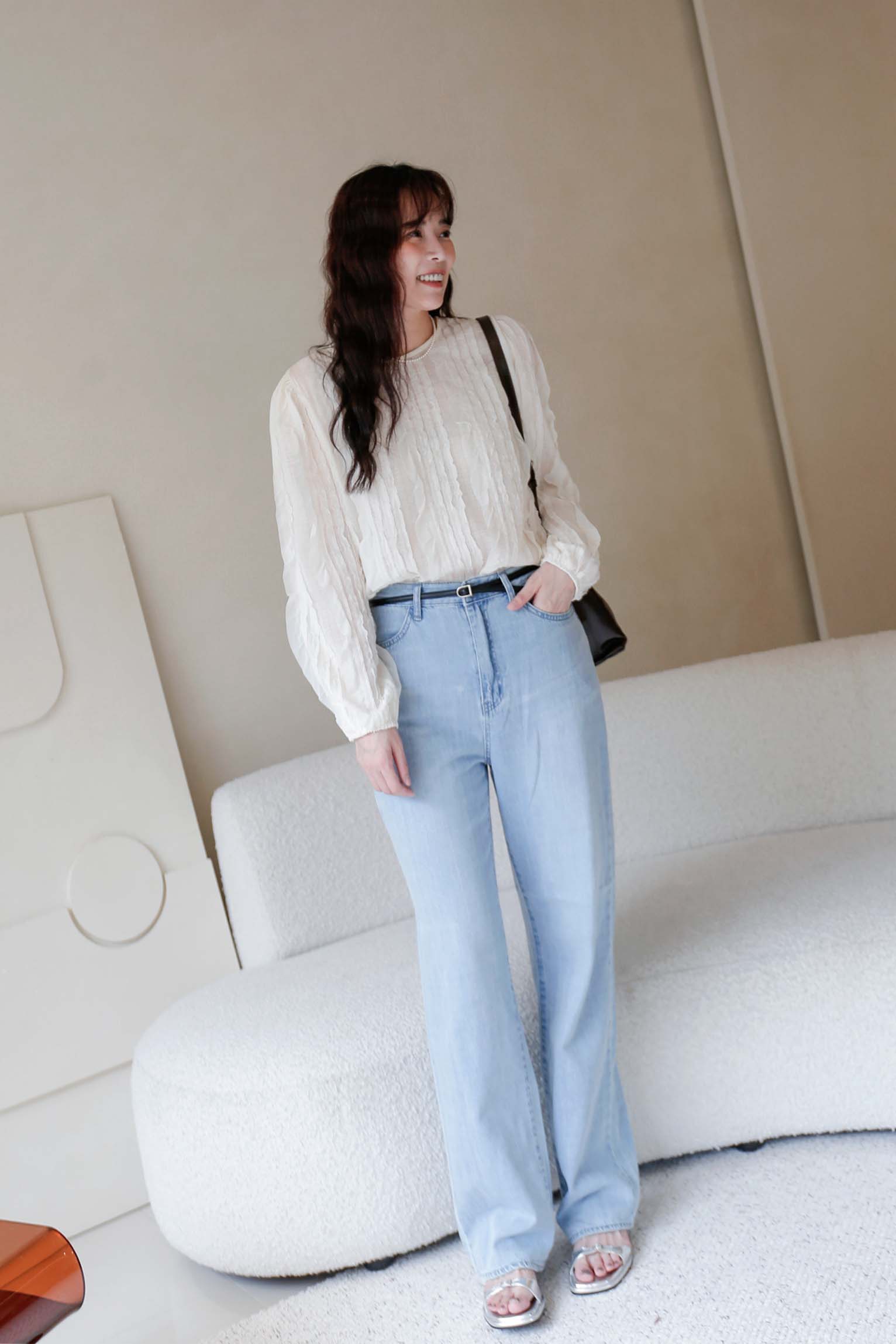 BS韓國曼柔微蓬袖上衣(兩色)