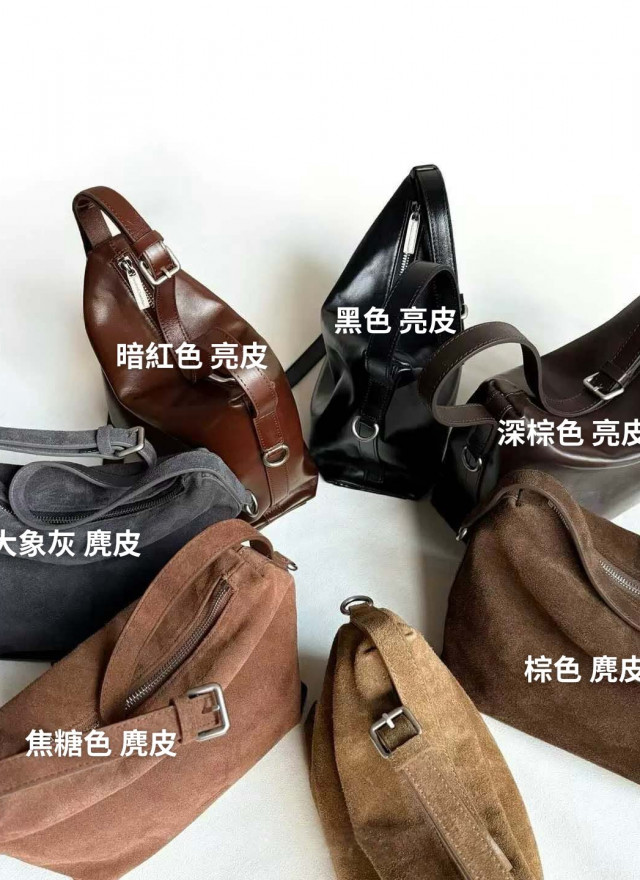 ★ 韓國設計師真皮拉鍊包-可斜背-