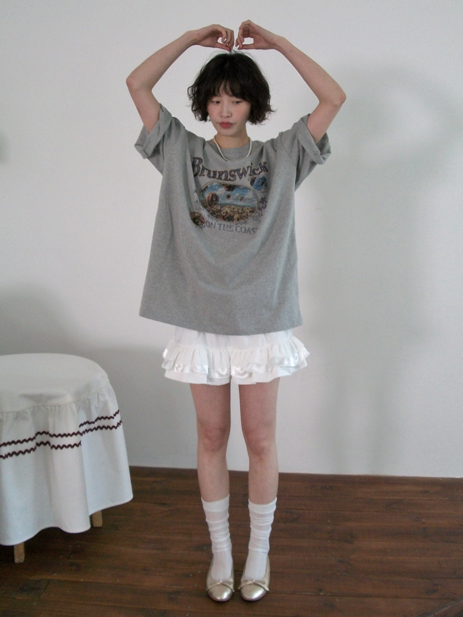 BS韓國復古印花寬版T(兩色)