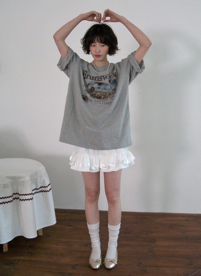 BS韓國復古印花寬版T(兩色)