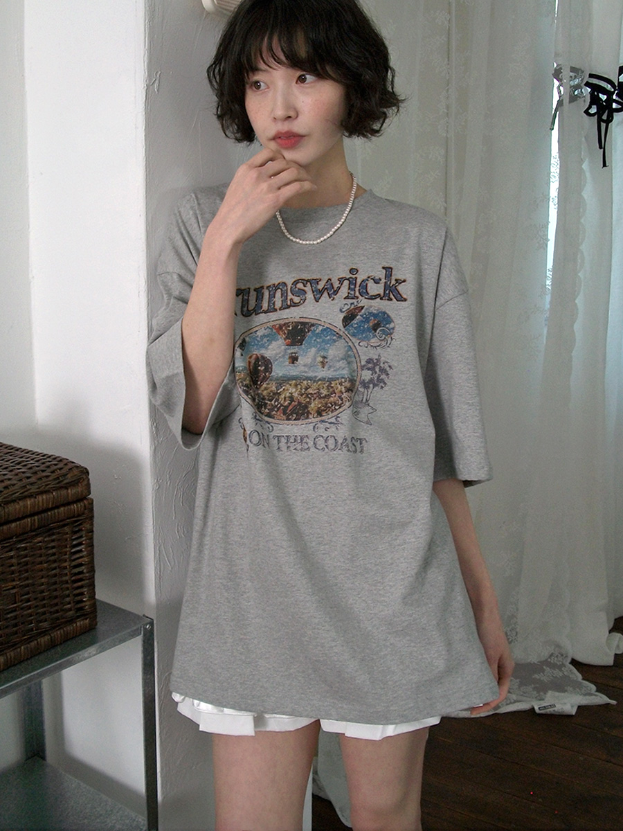 BS韓國復古印花寬版T(兩色)