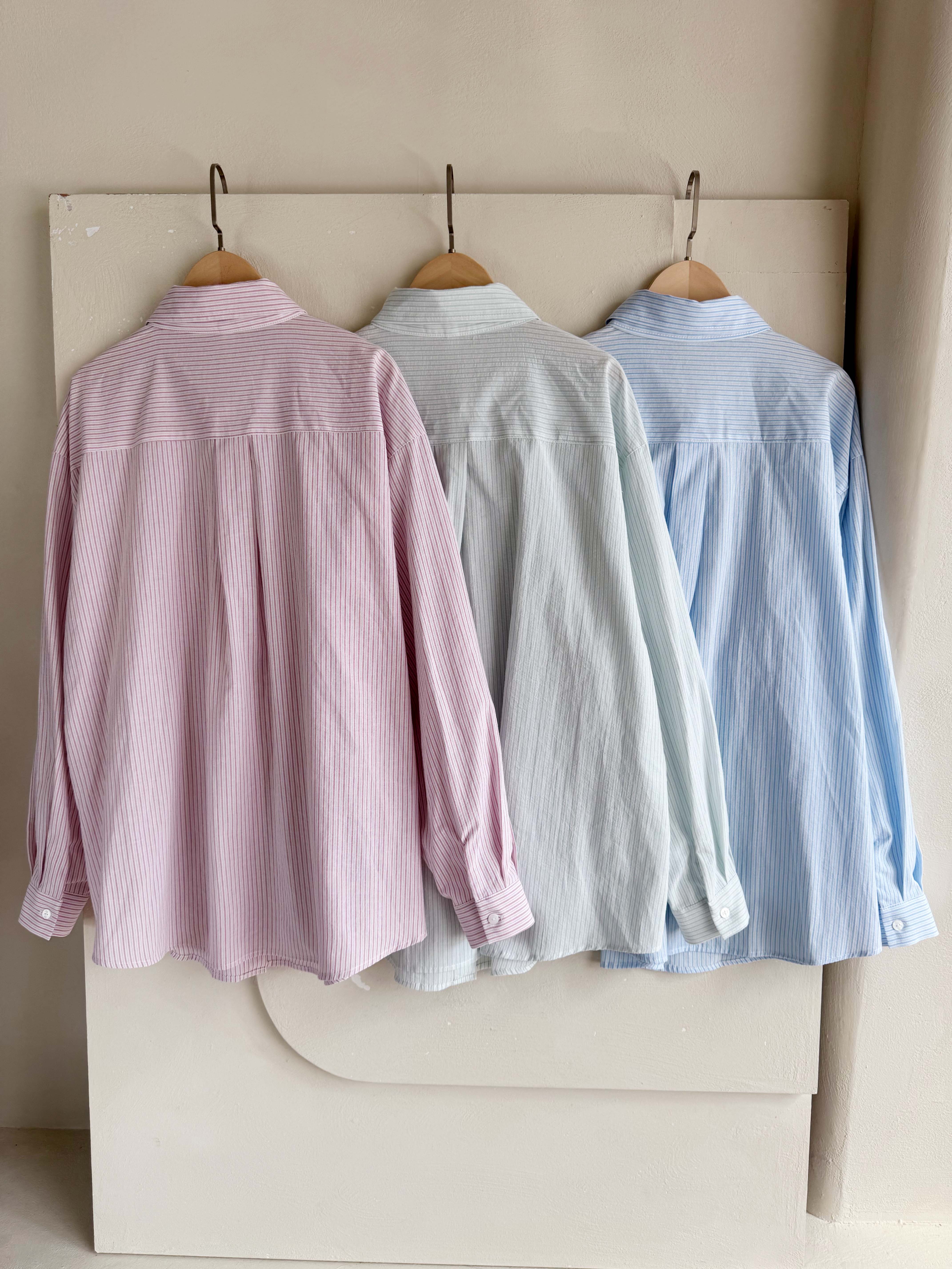 BS韓國緹安直紋襯衫(三色)