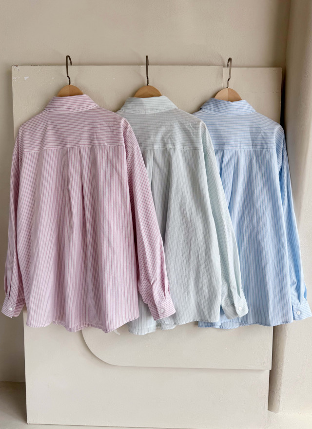 BS韓國緹安直紋襯衫(三色)