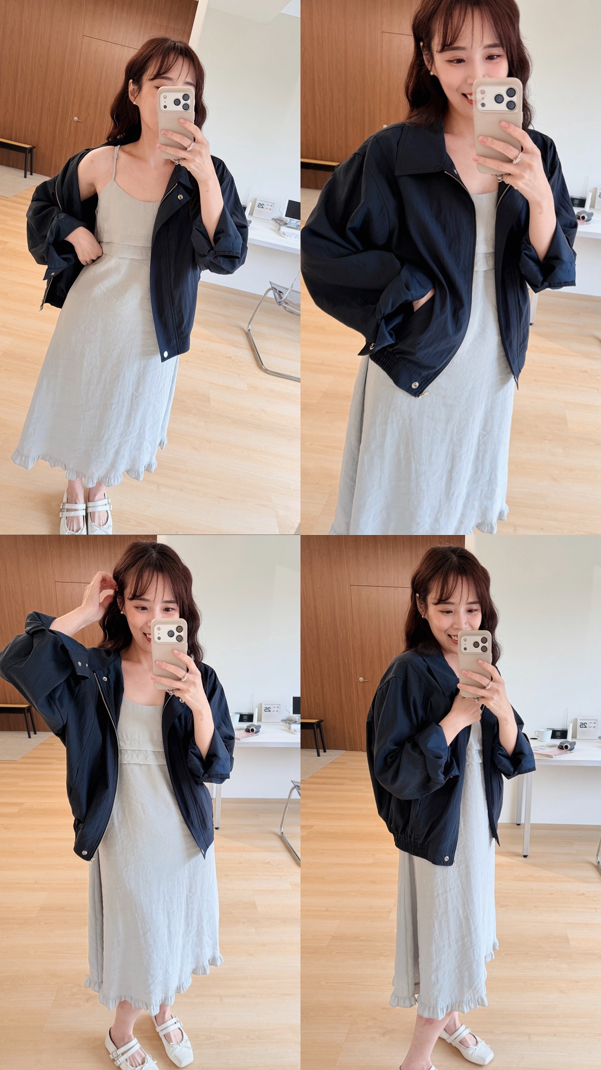 BS韓國荷葉兩穿細肩洋裝(兩色)