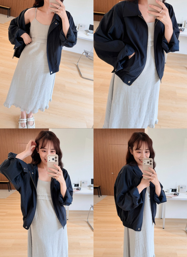 BS韓國荷葉兩穿細肩洋裝(兩色)