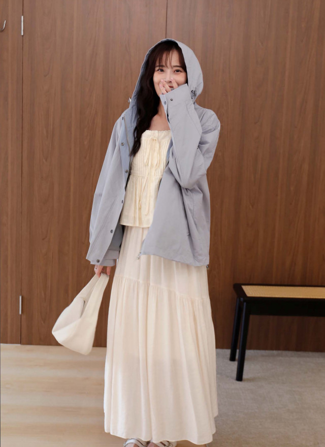 BS芙蕾垂墜斜拼裙(兩色)-訂製