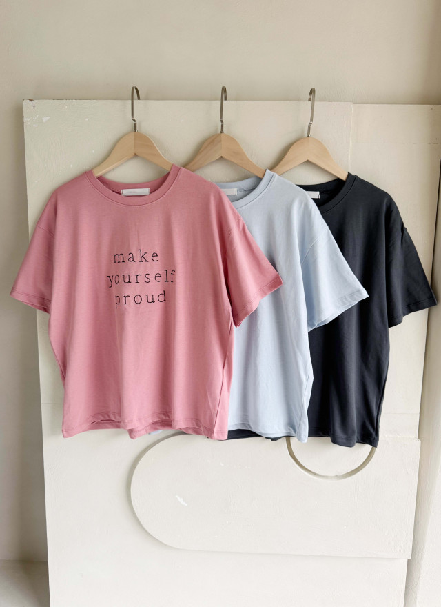 BS韓國刺繡立體字短T(三色)