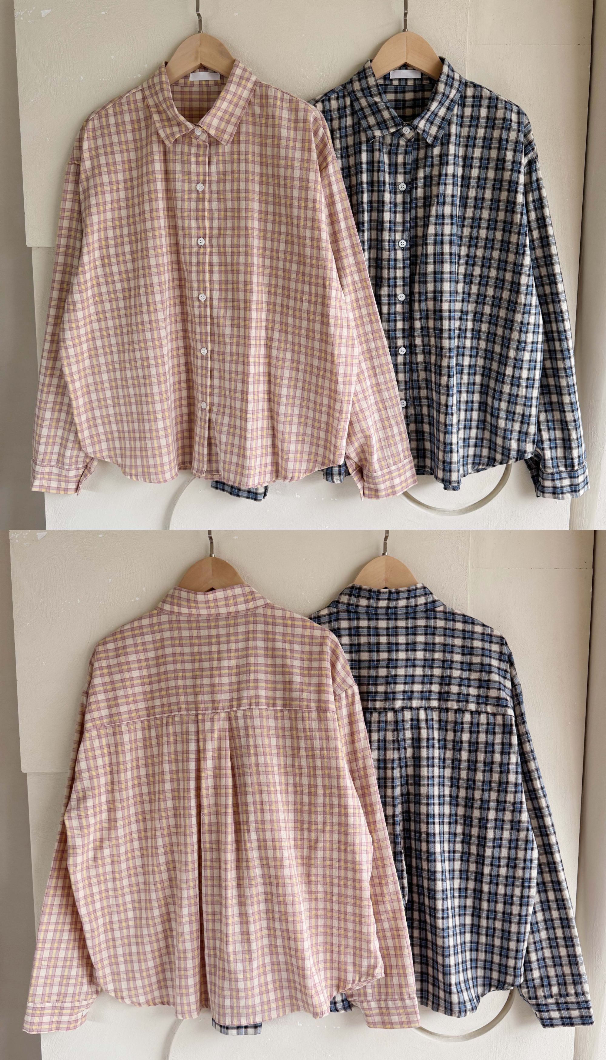 BS韓國復古小格襯衫(兩色)