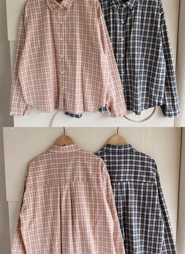 BS韓國復古小格襯衫(兩色)