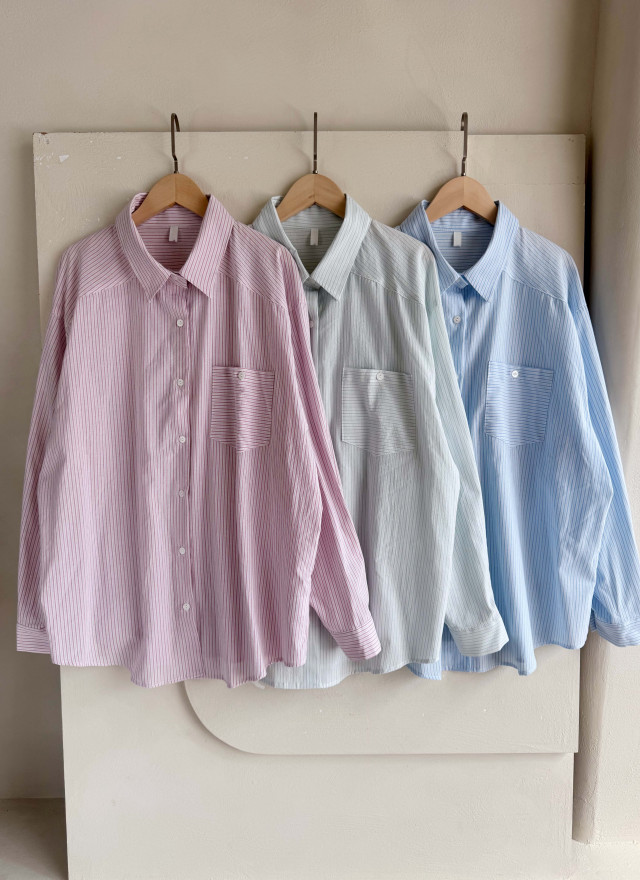 BS韓國緹安直紋襯衫(三色)