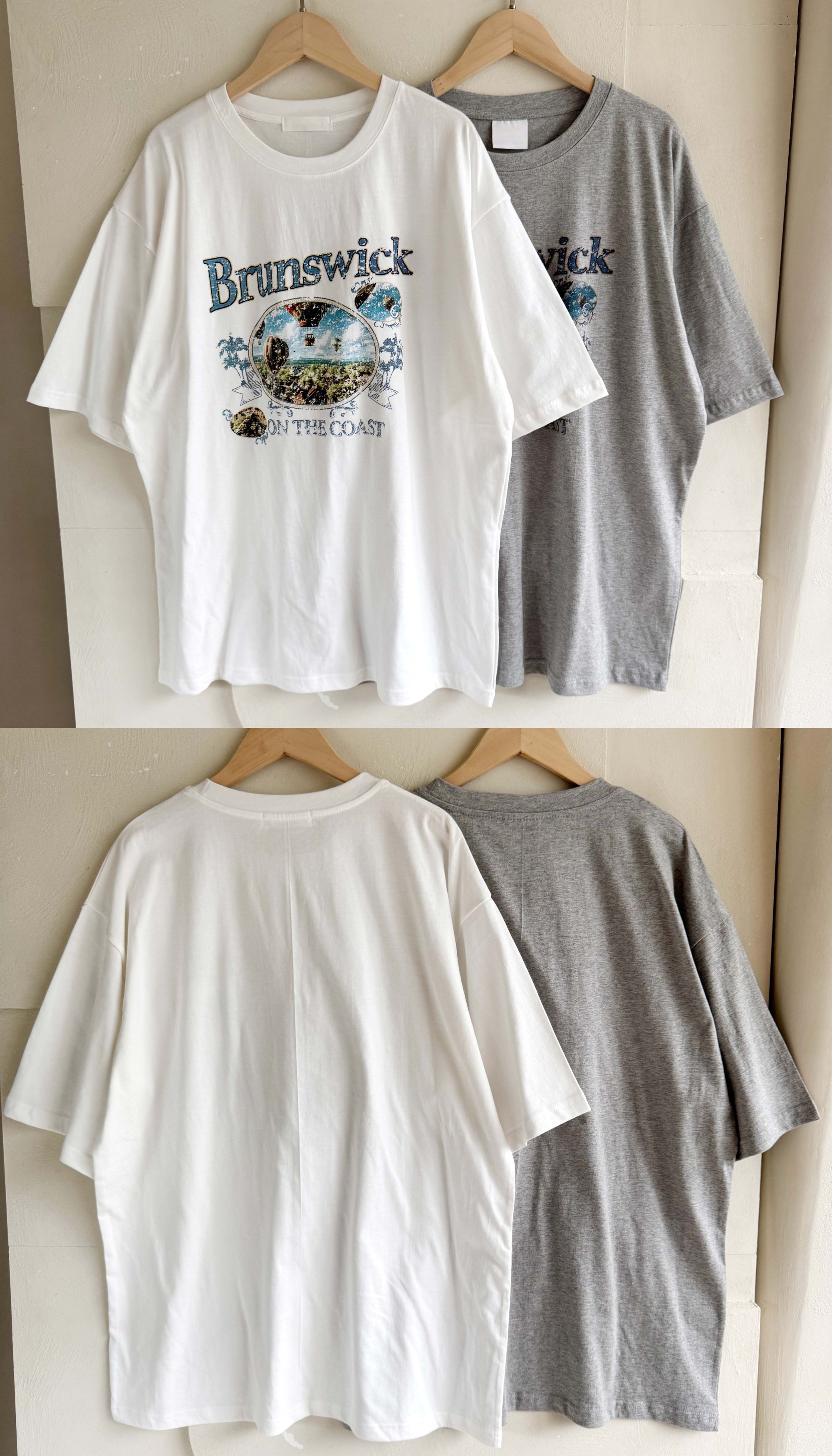 BS韓國復古印花寬版T(兩色)