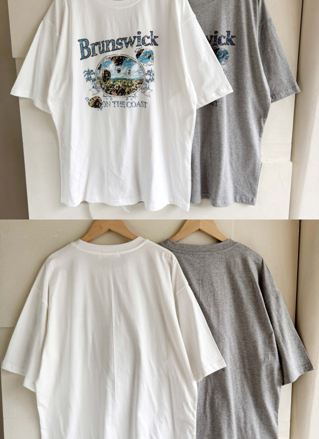 BS韓國復古印花寬版T(兩色)