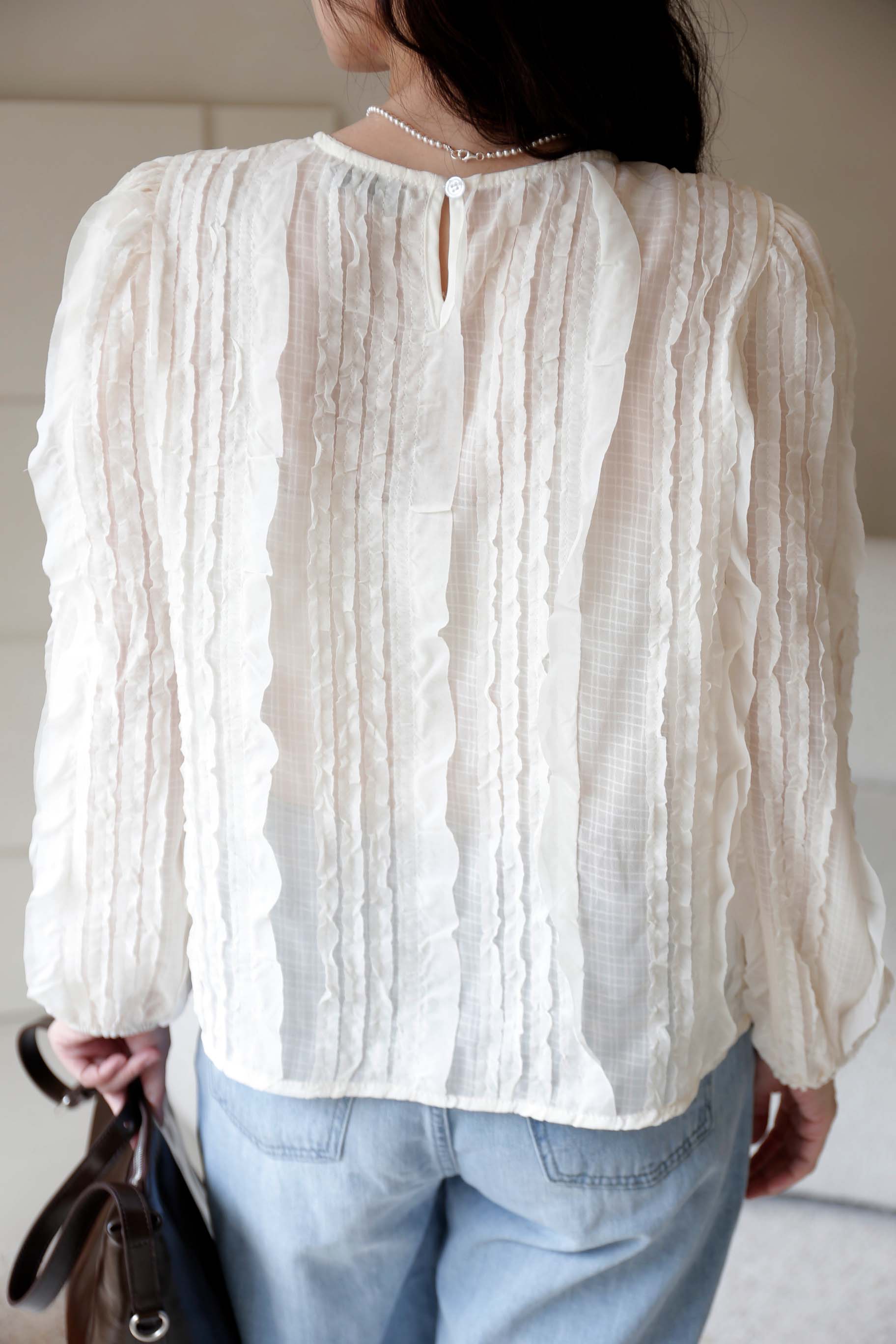 BS韓國曼柔微蓬袖上衣(兩色)