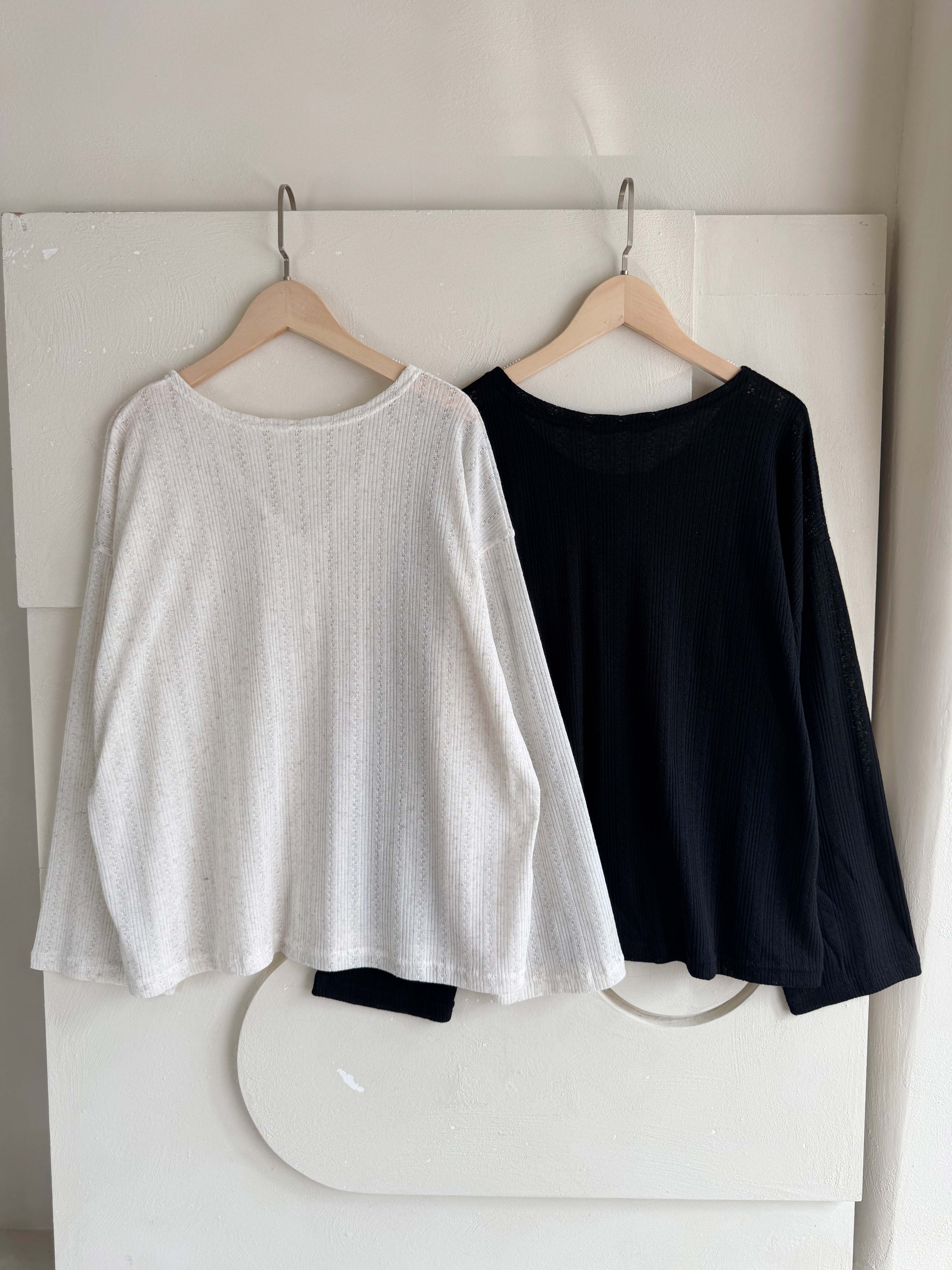 BS韓國薇洛織紋排扣上衣(兩色)