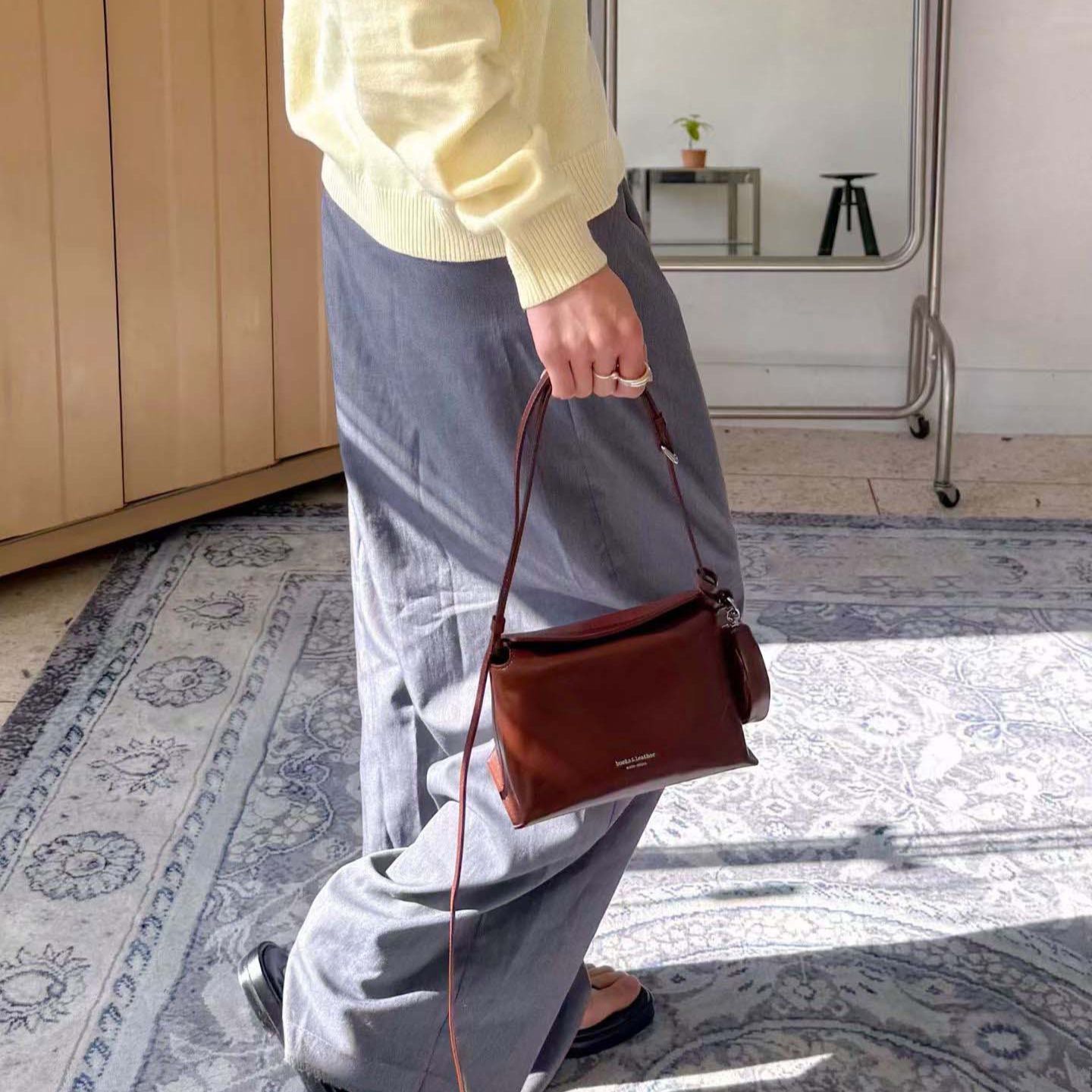 ★ 韓國設計師真皮磁吸小包-可斜背-限時團購