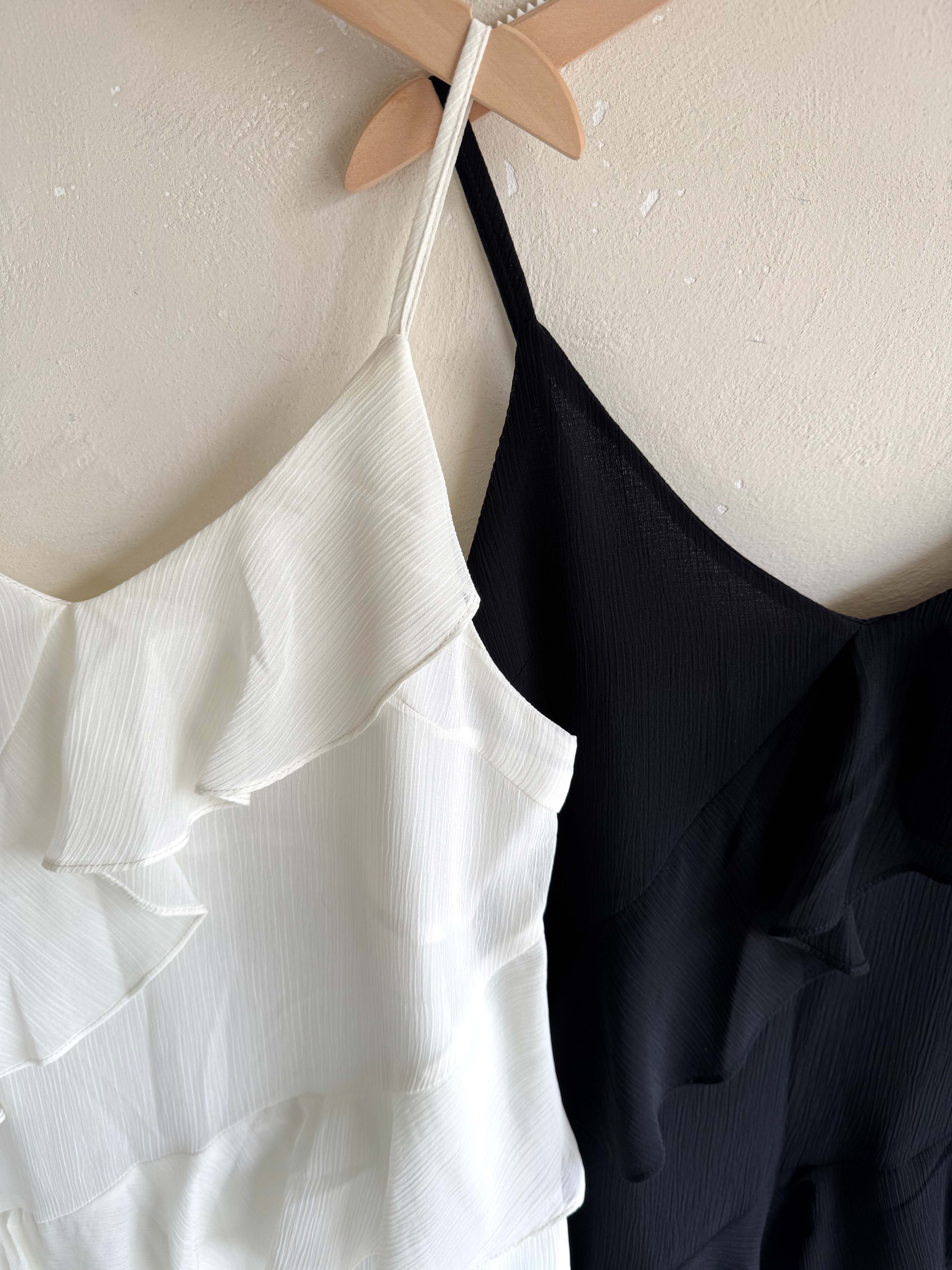 BS韓國荷葉細肩洋裝(兩色)