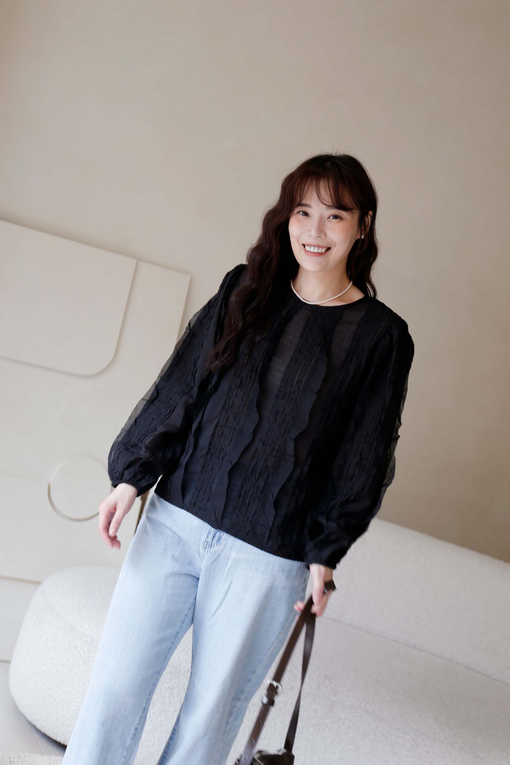 BS韓國曼柔微蓬袖上衣(兩色)