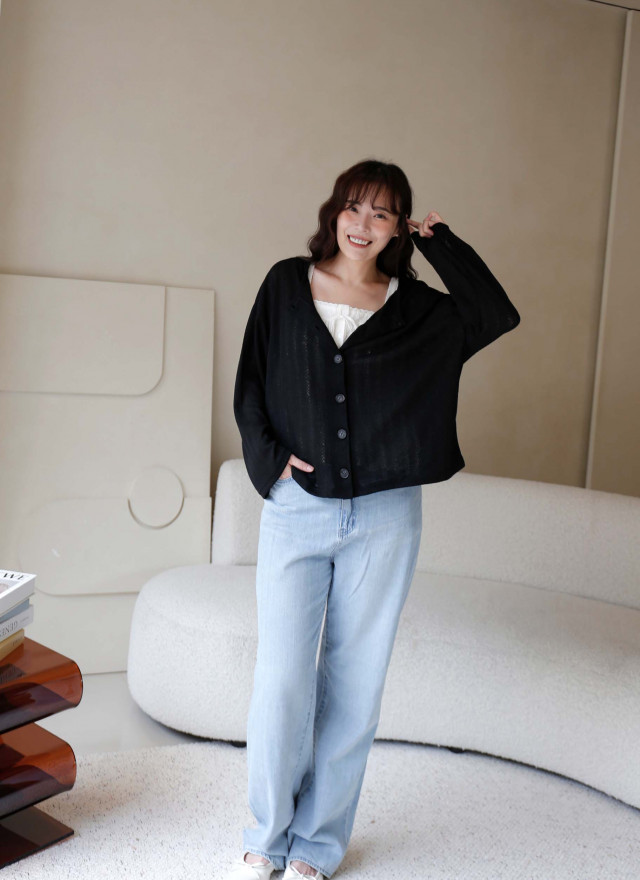 BS韓國薇洛織紋排扣上衣(兩色)