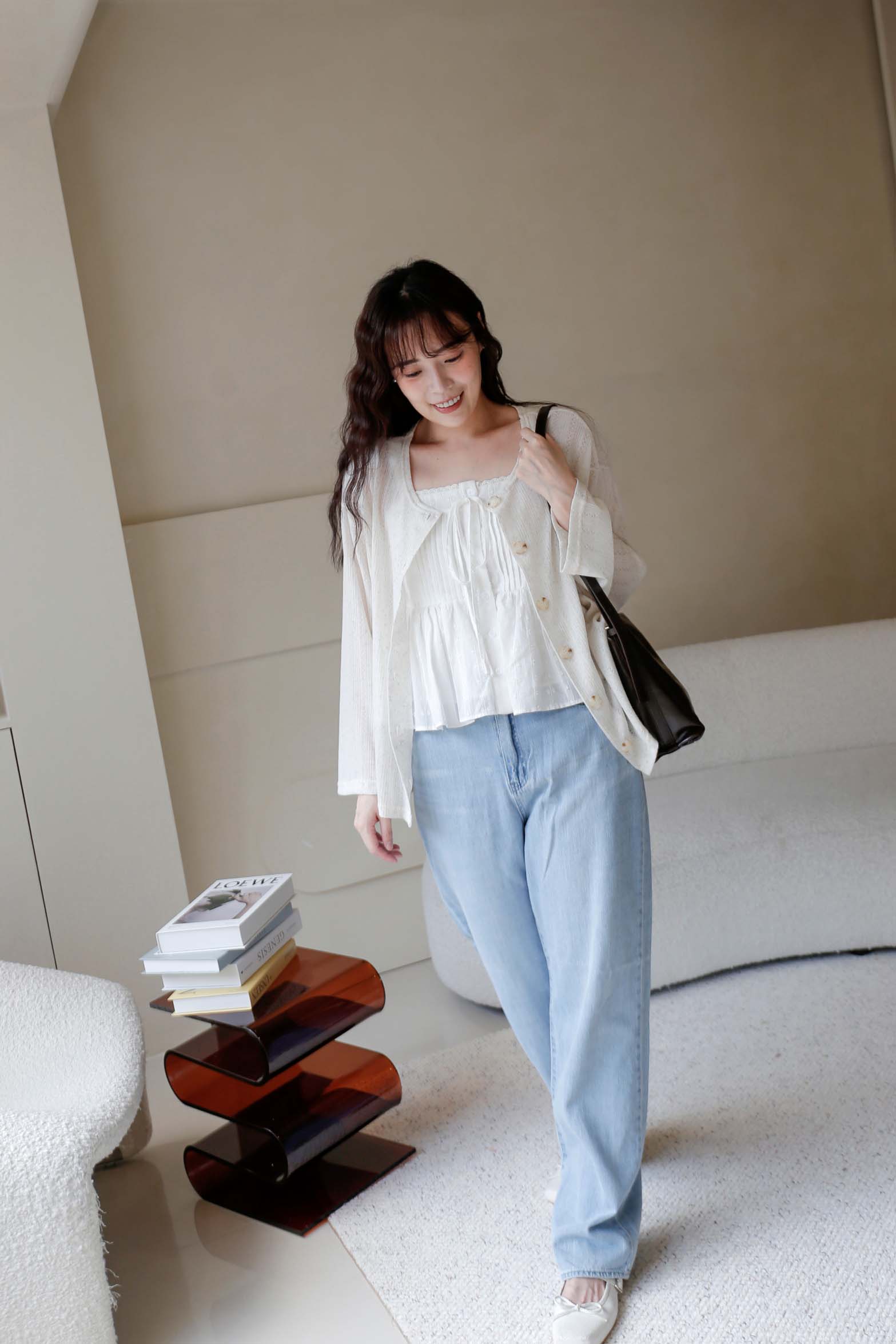 BS韓國薇洛織紋排扣上衣(兩色)