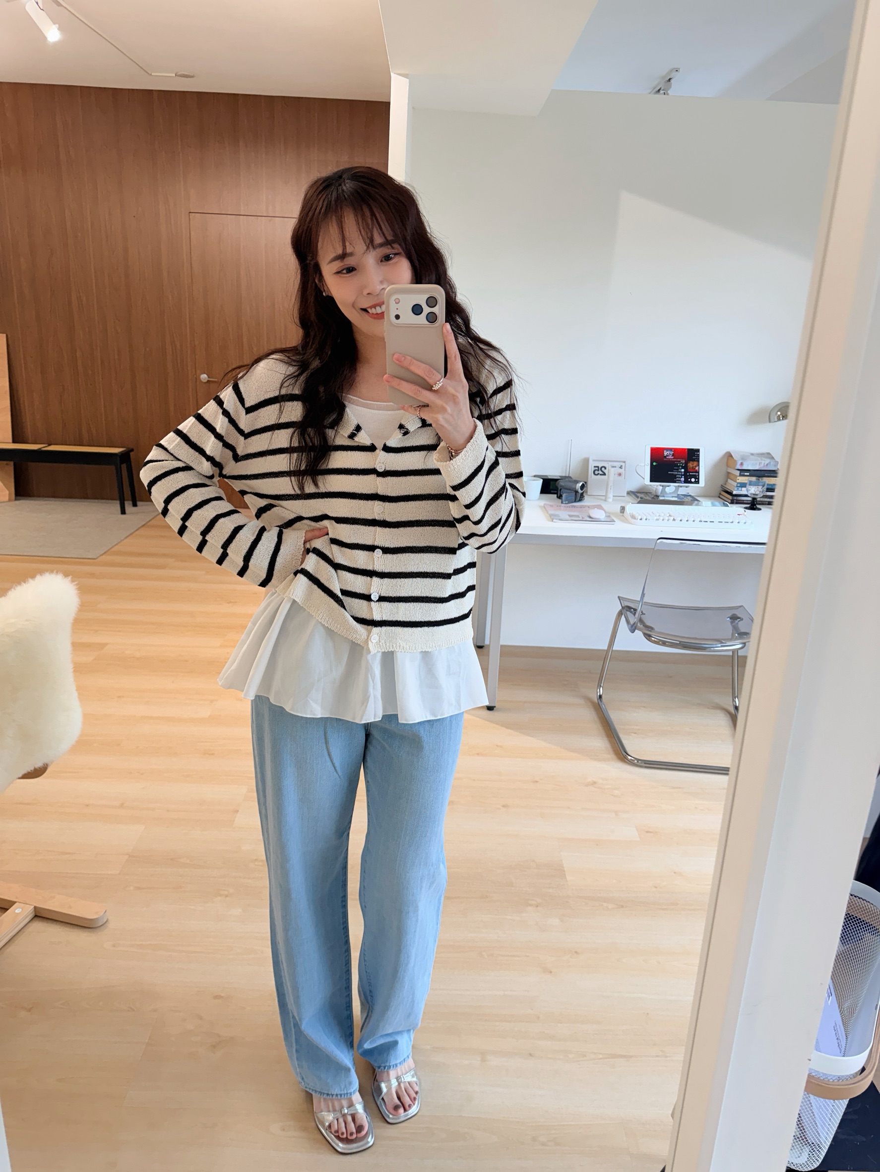 BS韓國蕾絲層擺細肩上衣