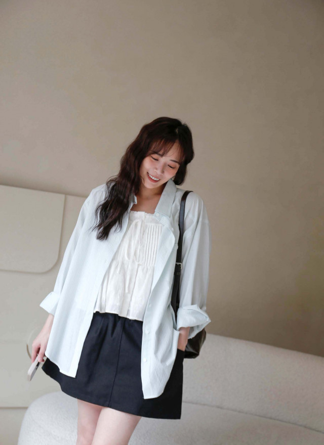 BS韓國緹安直紋襯衫(三色)