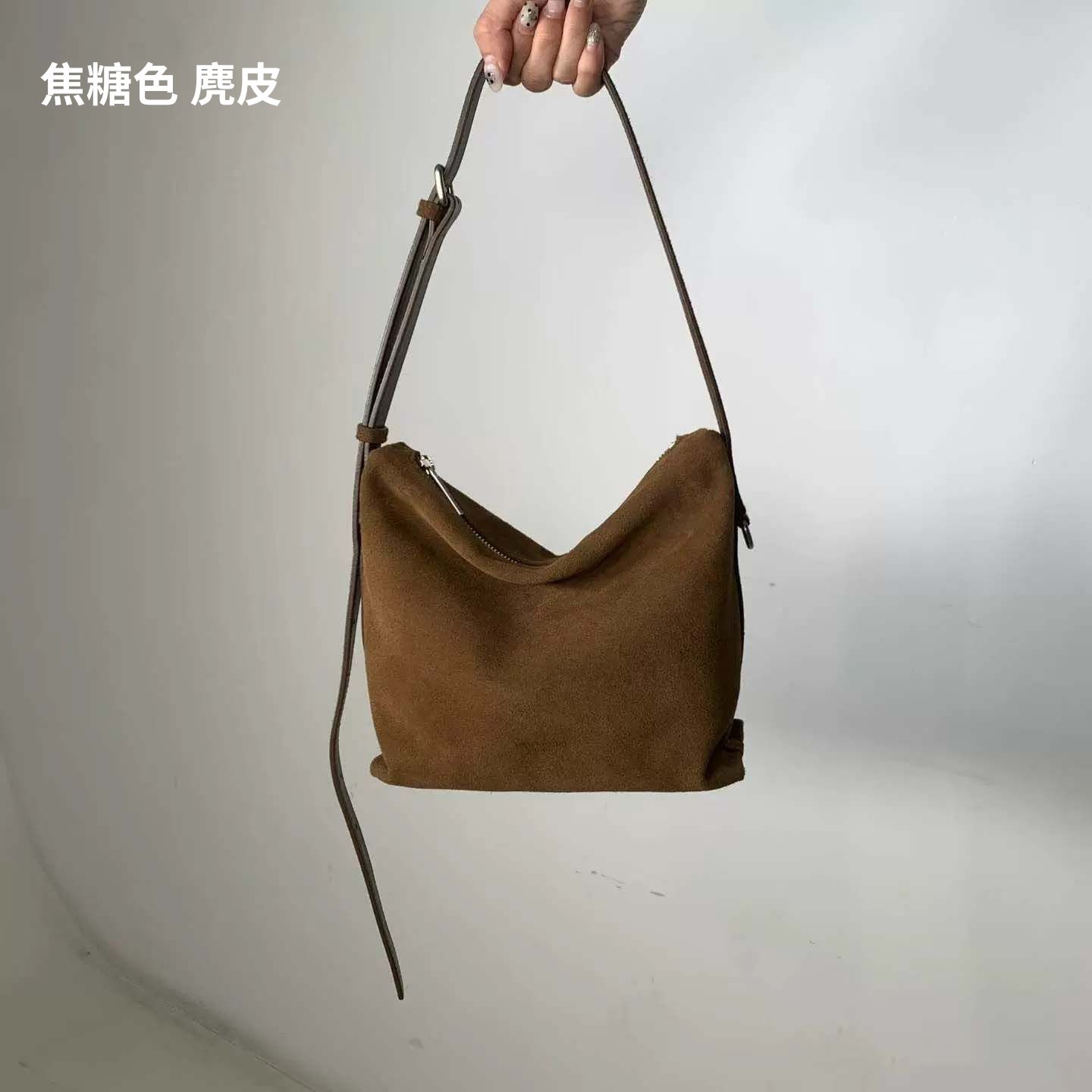 韓國設計師真皮拉鍊包-可斜背-限時團購