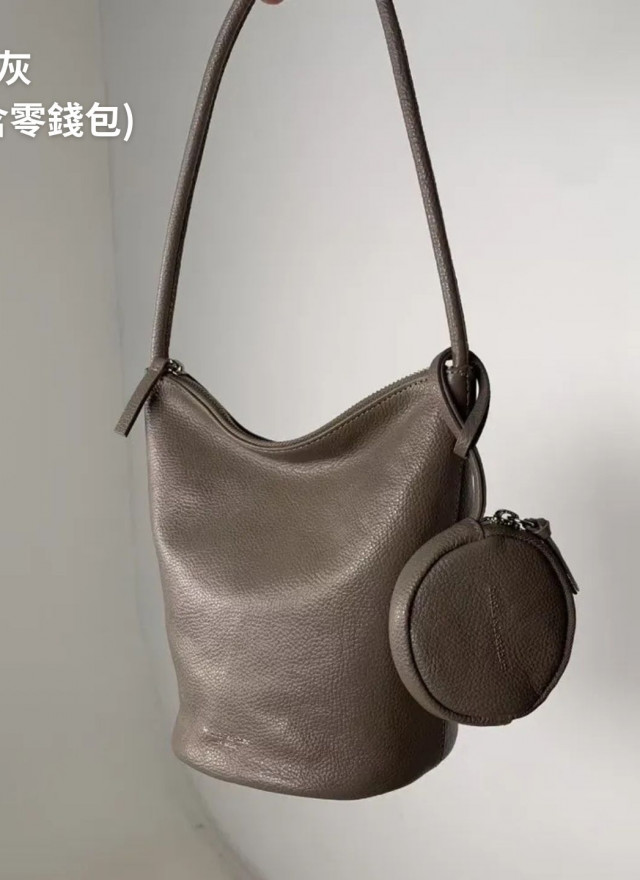 ★ 韓國設計師真皮拉鍊水桶包-限時團購