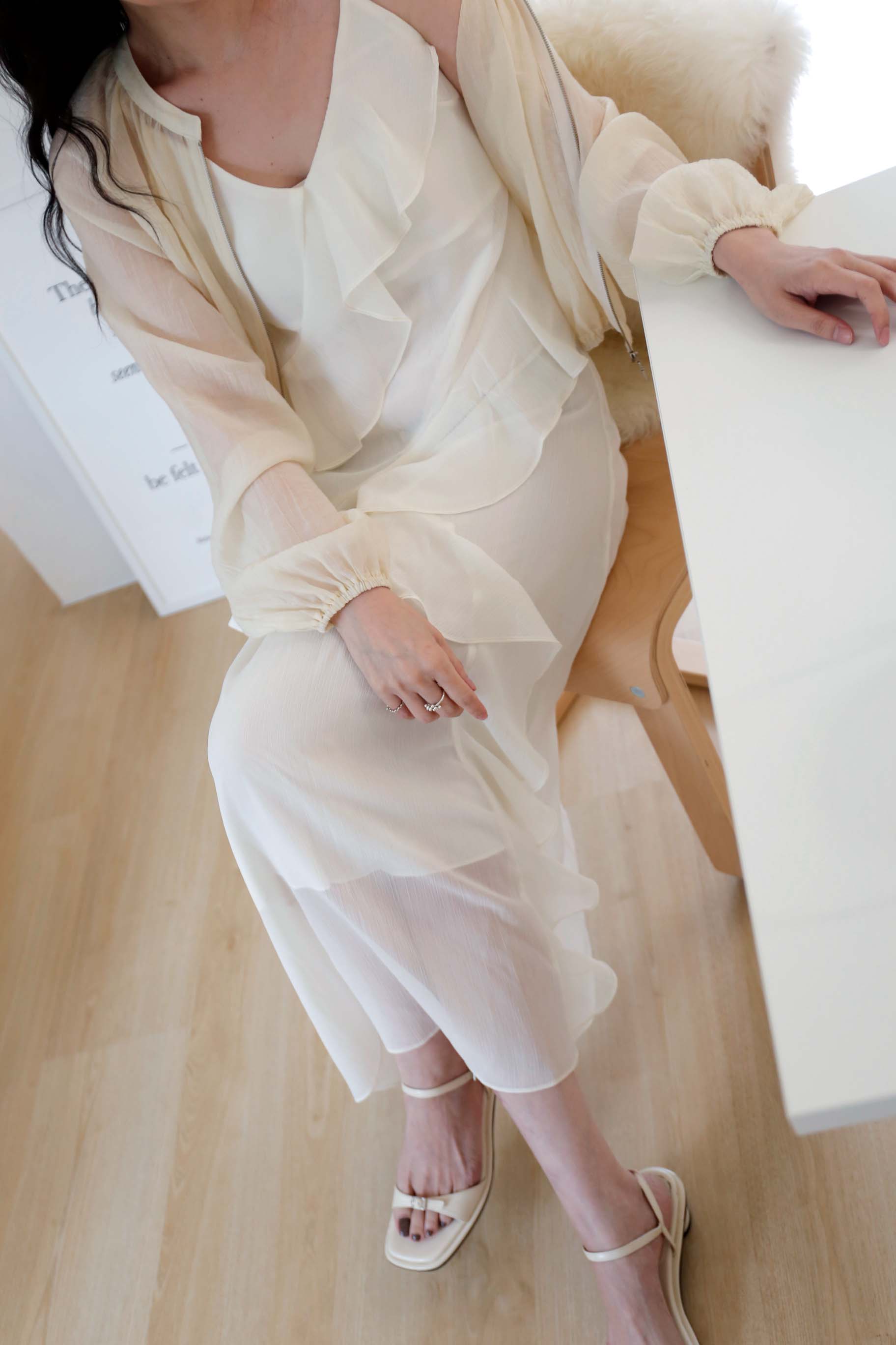 BS韓國荷葉細肩洋裝(兩色)