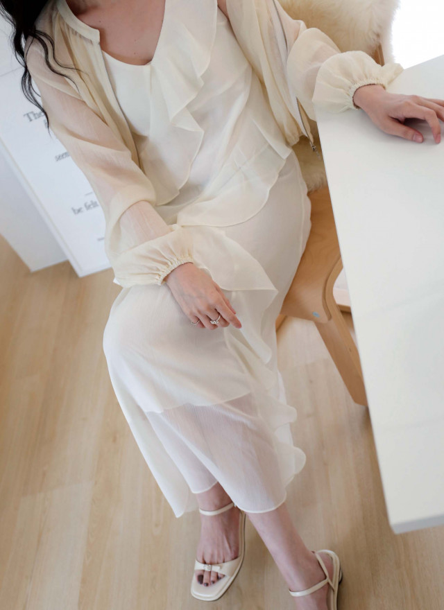 BS韓國荷葉細肩洋裝(兩色)