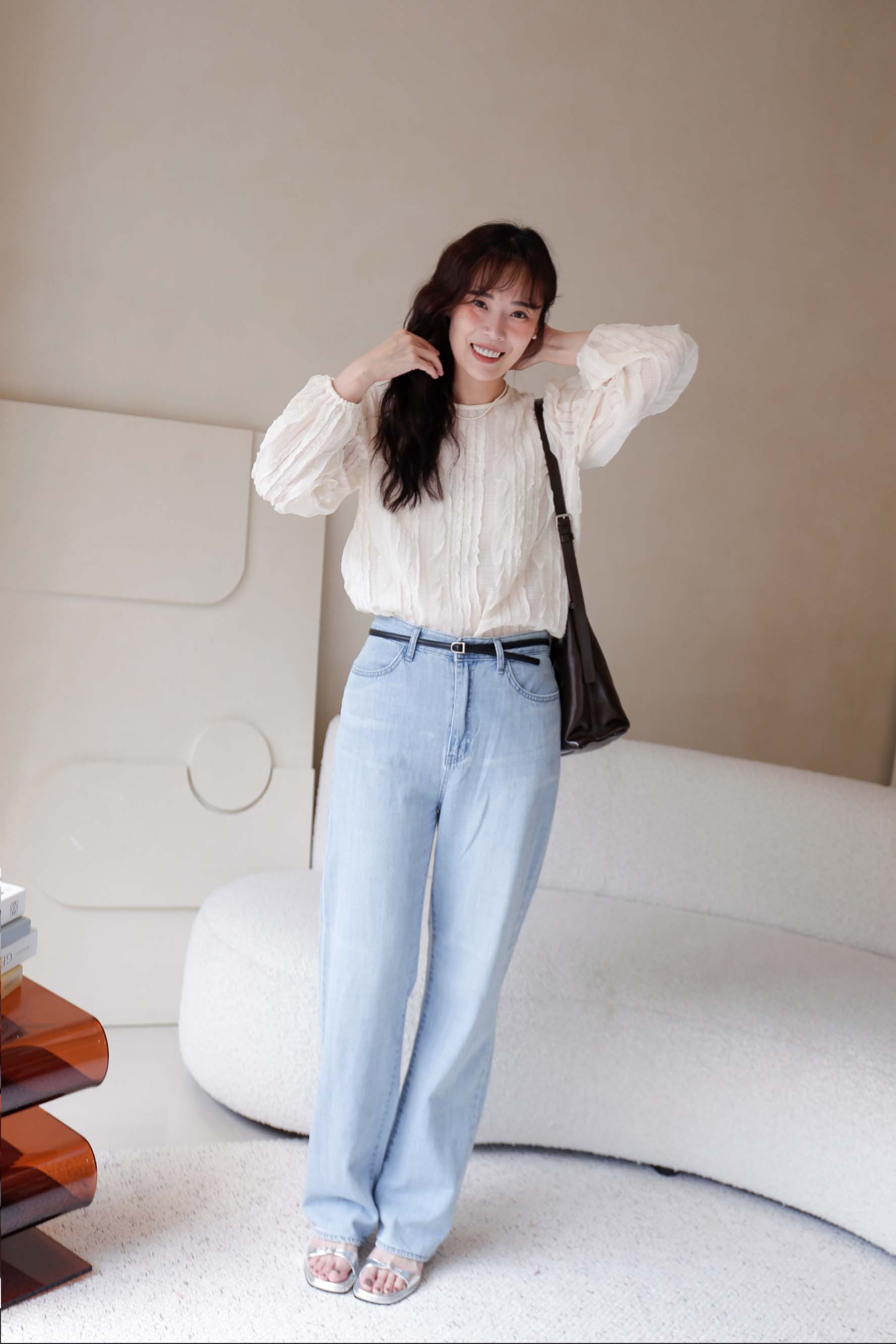 BS韓國曼柔微蓬袖上衣(兩色)