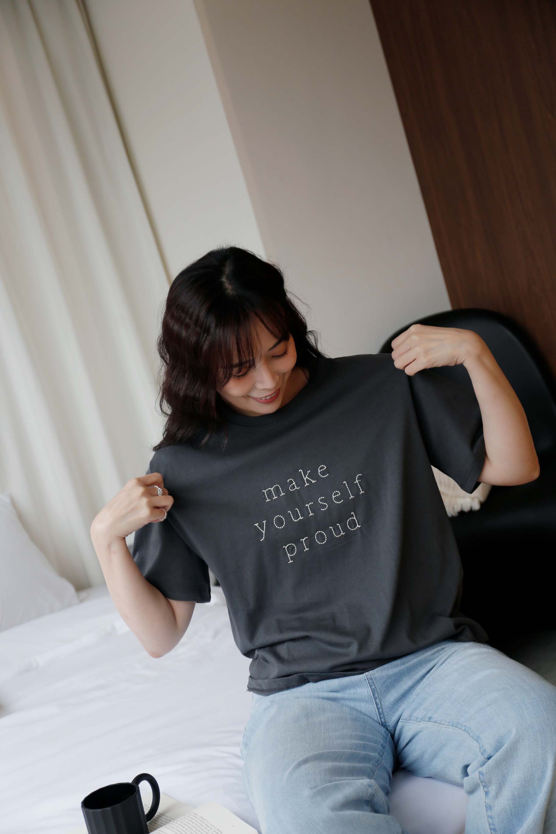 BS韓國刺繡立體字短T(三色)