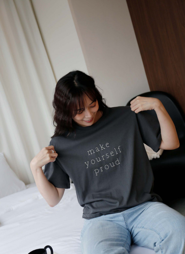 BS韓國刺繡立體字短T(三色)