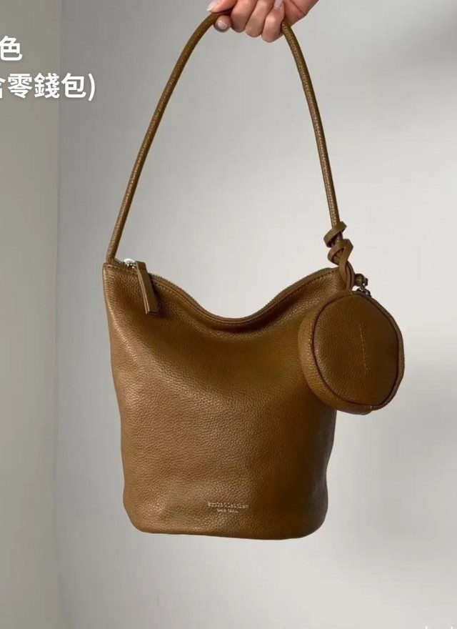 ★ 韓國設計師真皮拉鍊水桶包-限時團購