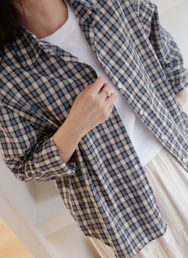 BS韓國復古小格襯衫(兩色)