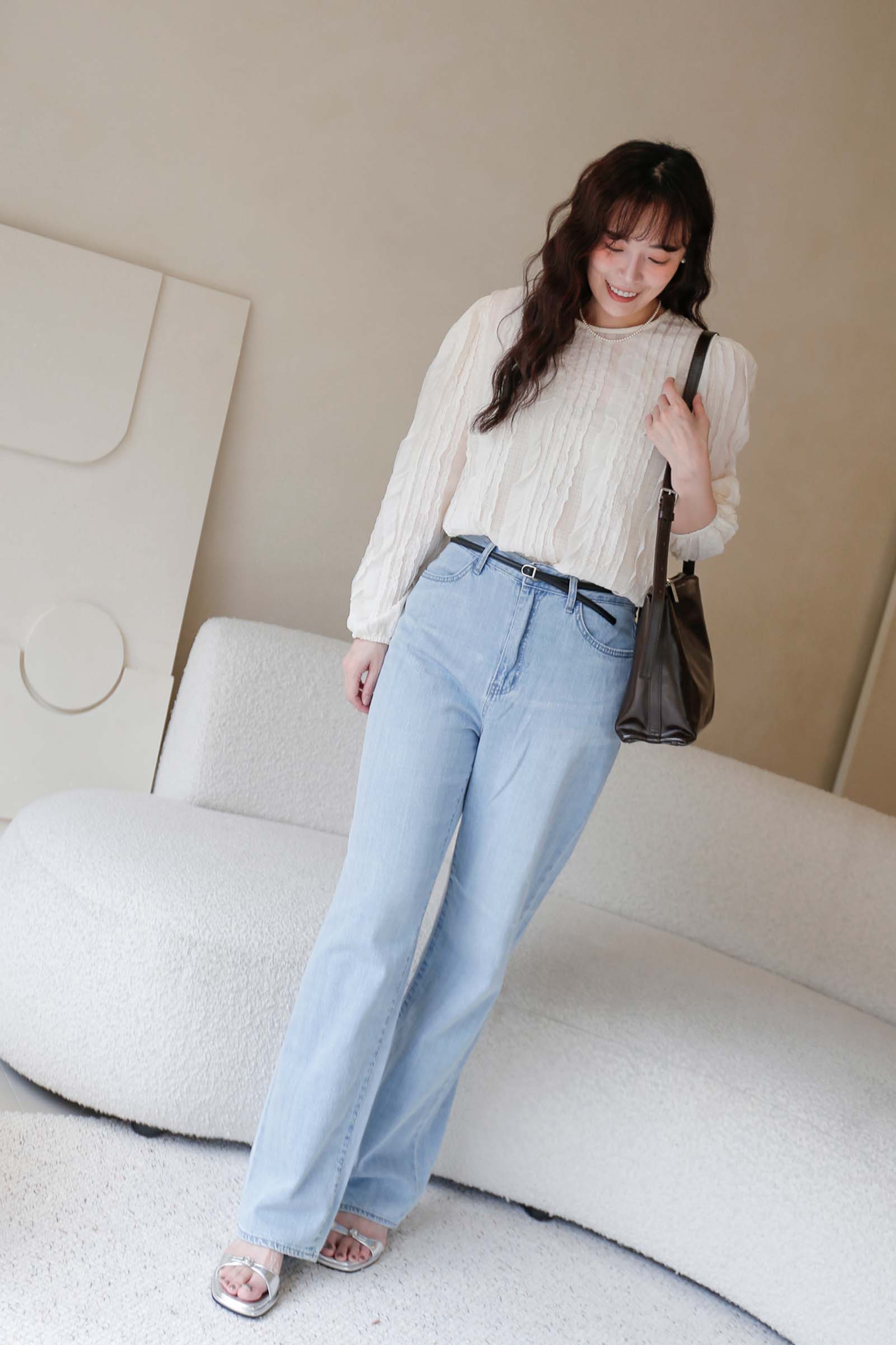 BS韓國曼柔微蓬袖上衣(兩色)