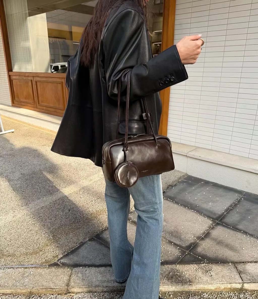 ★ 韓國設計師真皮吐司肩背包-四色