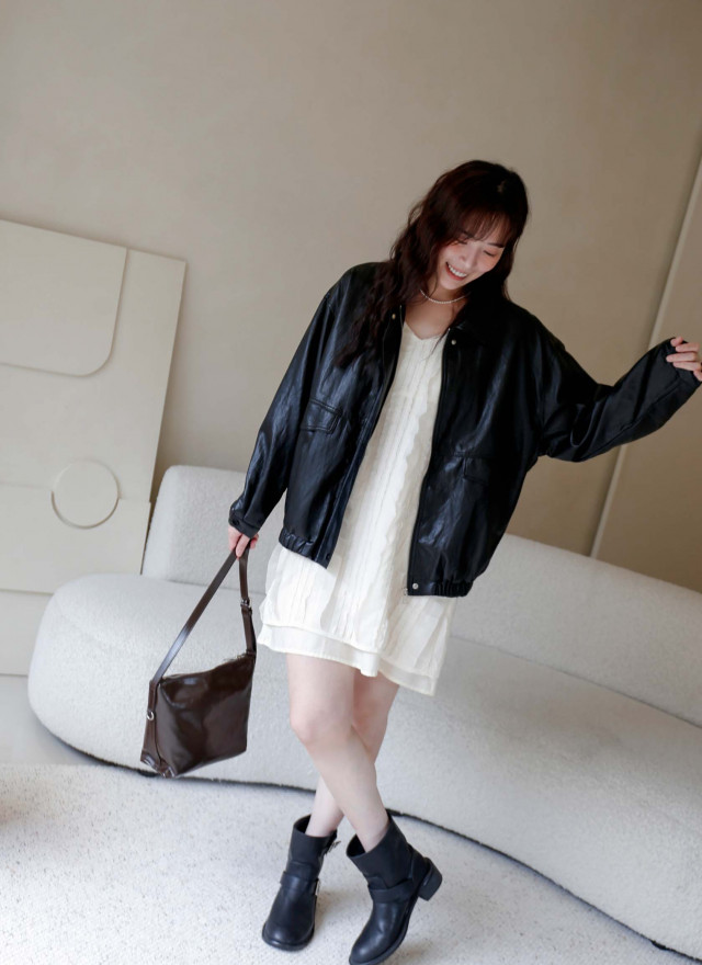 BS韓國諾亞率性皮革外套