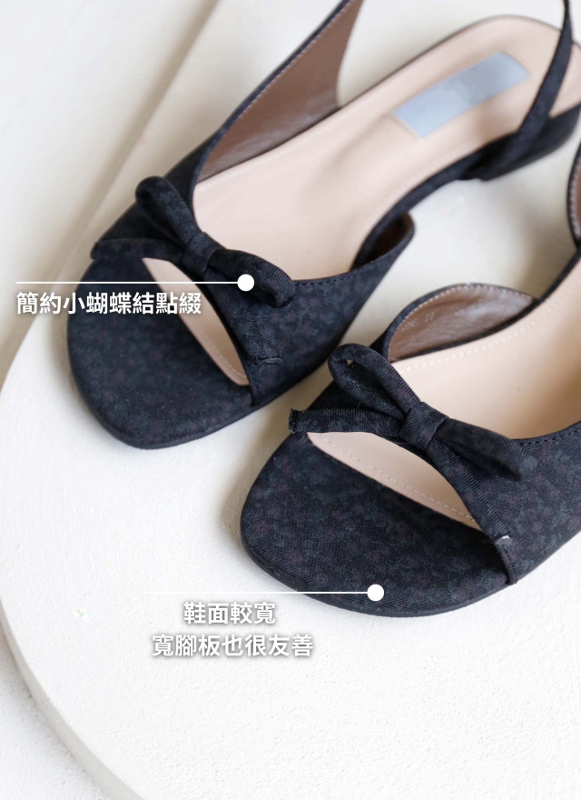 BS韓國采琳蝴蝶結後繫帶涼鞋(兩色)