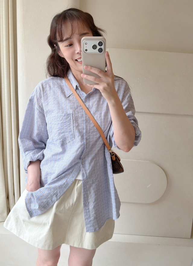 BS韓國智英格紋襯衫(三色)