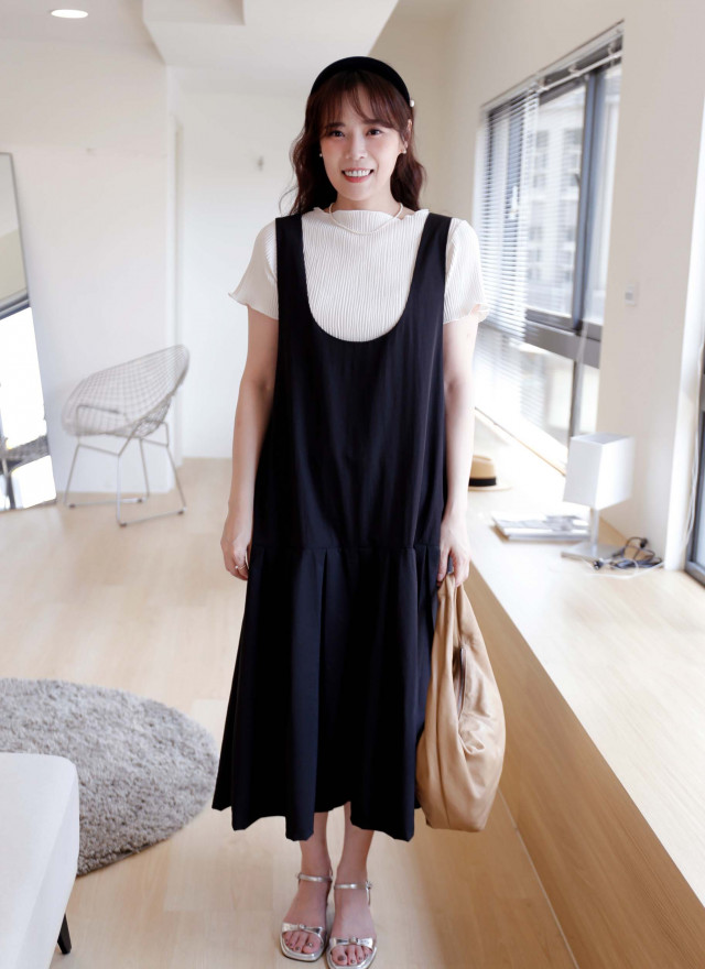 BS韓國夏恩百褶洋裝(兩面穿)