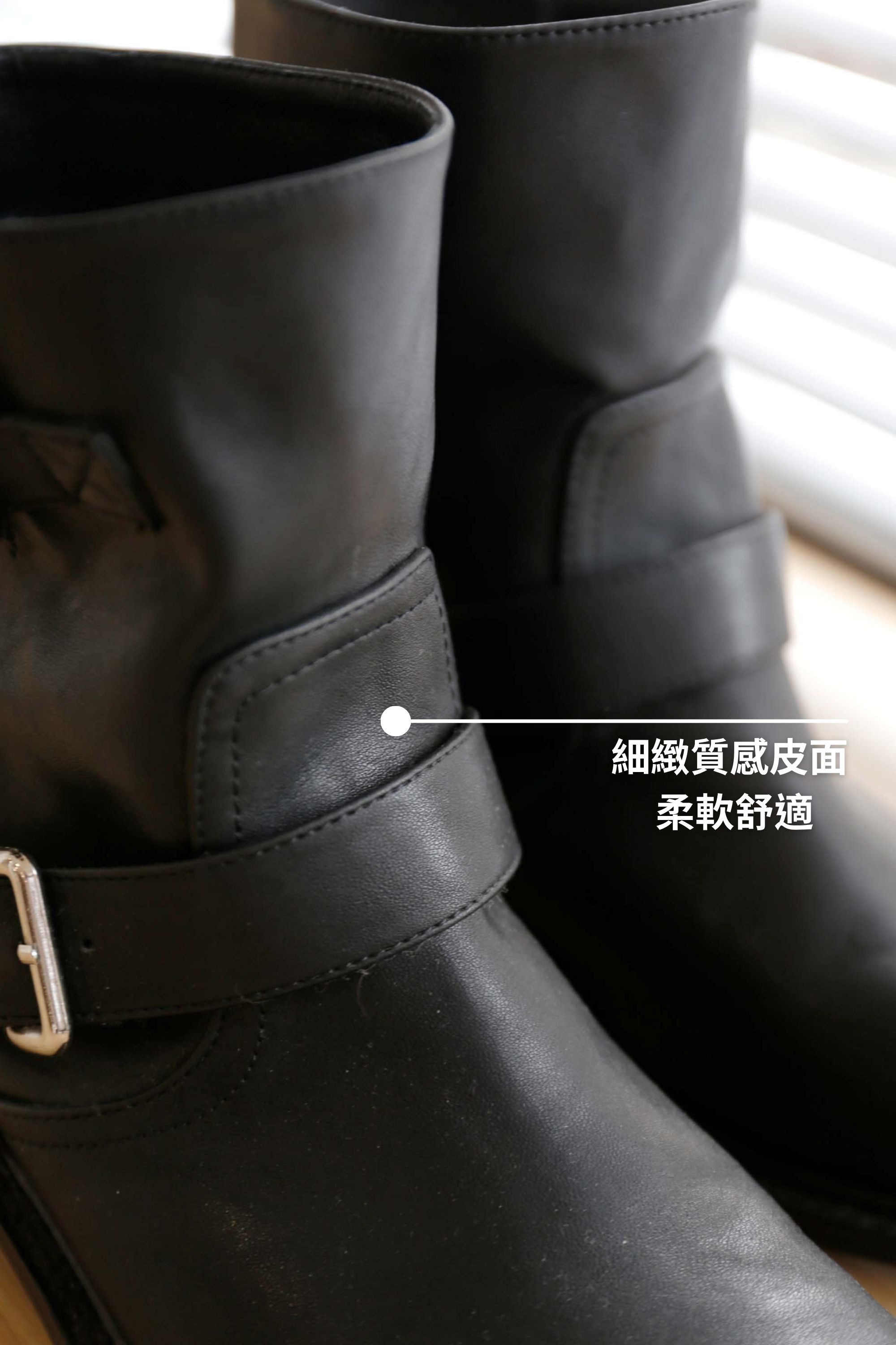 BS韓國夏琳環扣寬口短靴