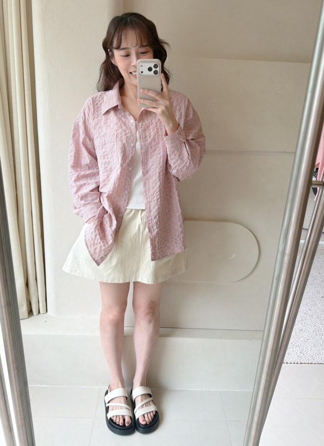 BS韓國智英格紋襯衫(三色)