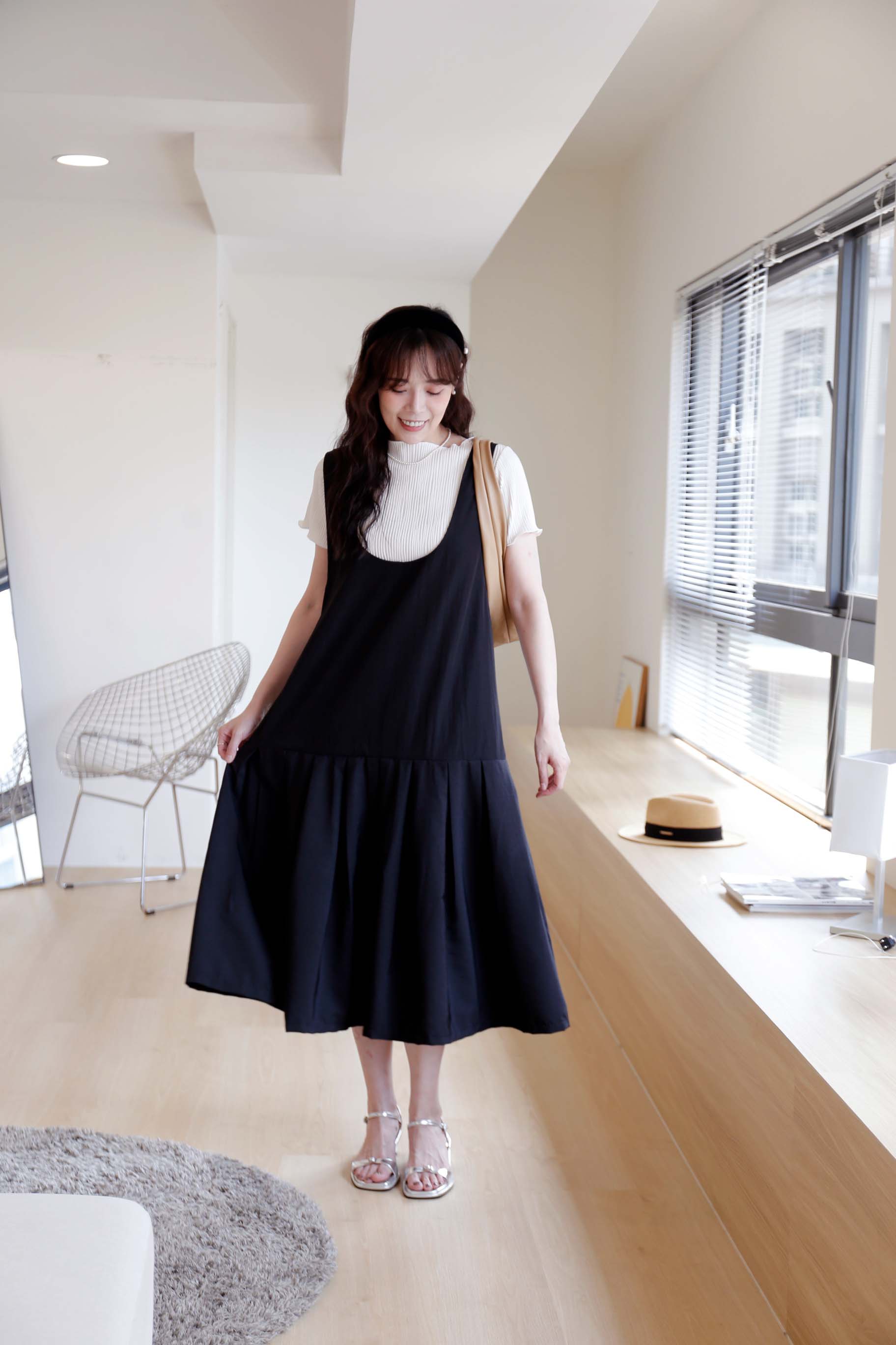 BS韓國夏恩百褶洋裝(兩面穿)