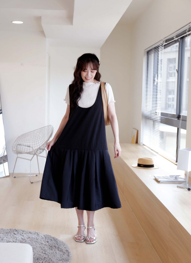 BS韓國夏恩百褶洋裝(兩面穿)