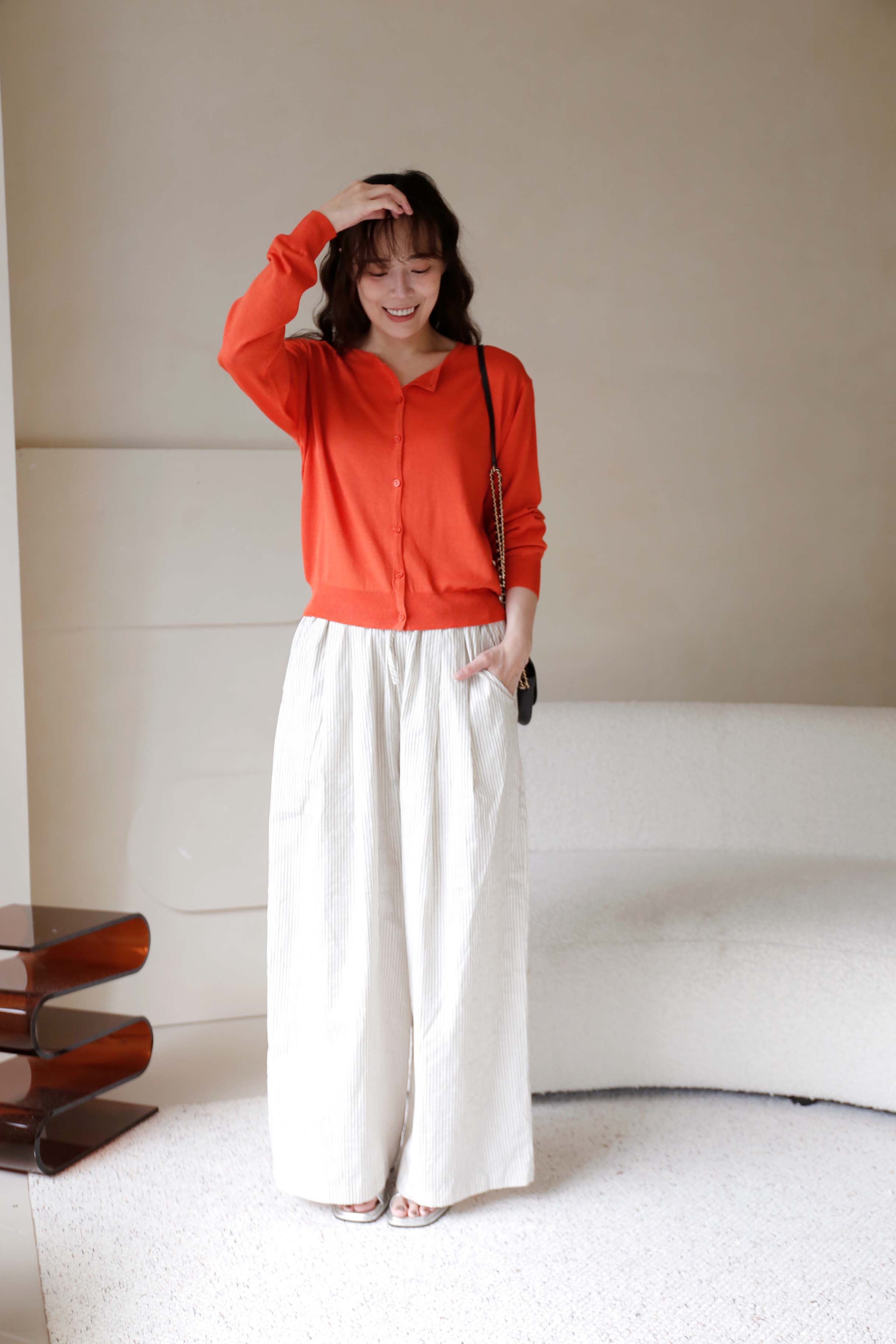 BS韓國藝真直紋寬褲(兩色)