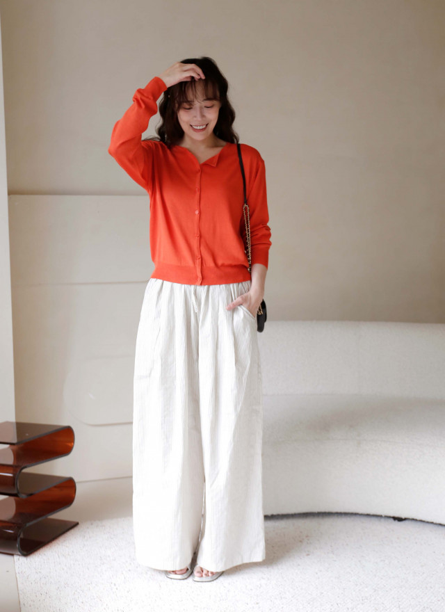 BS韓國藝真直紋寬褲(兩色)